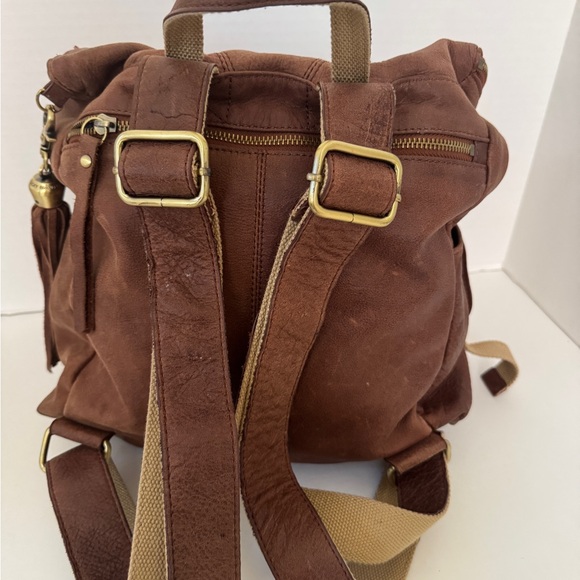 Lucky Brand- Brown Leather suede Backpack - Picture 3 of 7